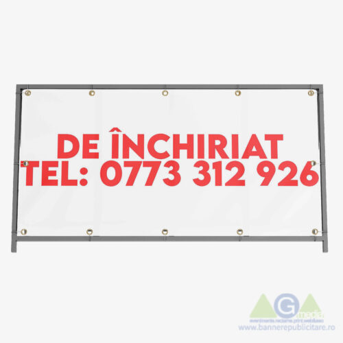 🔥 Banner cu Mesaj "De Închiriat" 200/100 - Roșu pe Alb 🔥