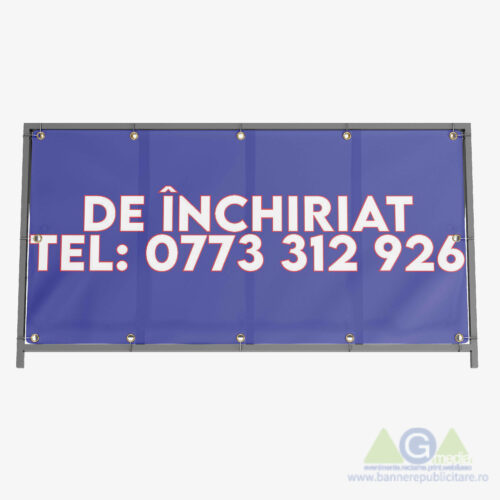 🔵 Banner cu Mesaj de Închiriat 200/100 - Albastru pe Alb ⚪