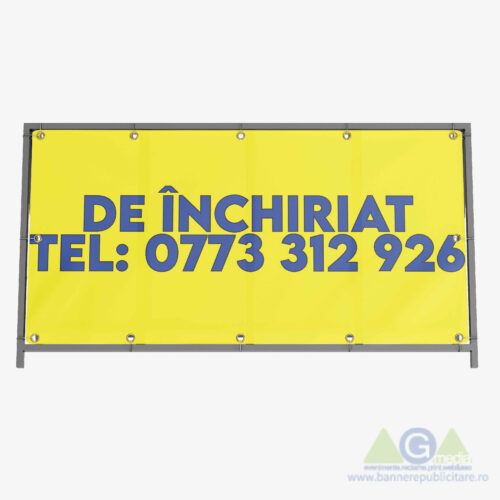 🌟 Banner Albastru cu Galben 200/100 - Mesaj "De Închiriat" 🌟