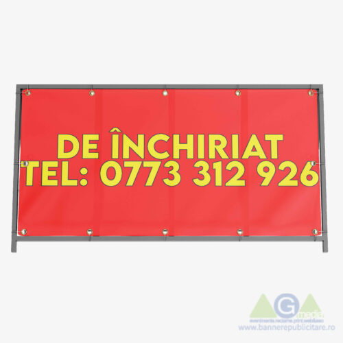 🌟 Banner "De Închiriat" 200x100 cm - Galben pe Roșu 🌟