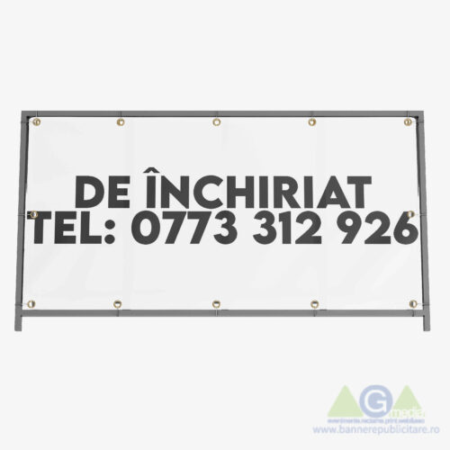 🌟 Banner "De Închiriat" 200x100 cm - Negru pe Alb 🌟