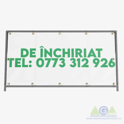 🌟 Banner "De Închiriat" 200x100 cm - Verde pe Alb 🌟