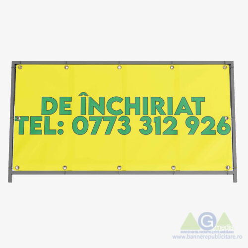 🌟 Banner "De Închiriat" 200x100 cm - Verde pe Galben 🌟